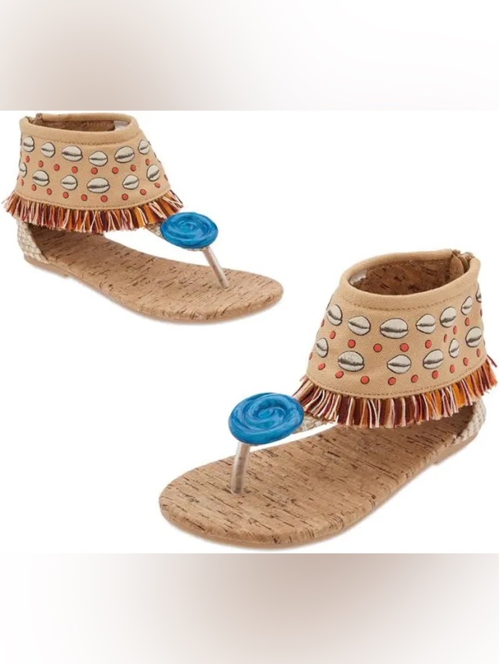 Disney Girl’s Moana Collections Seashell Print Sandals Size 7/8